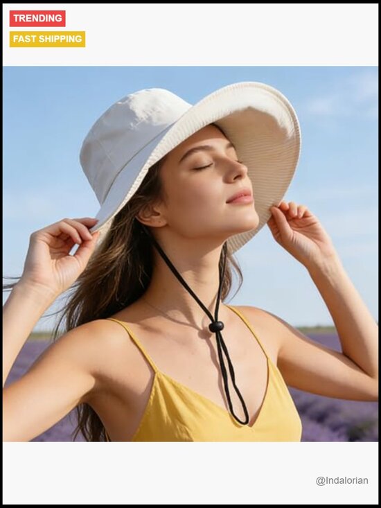 Wide Brim Foldable Beach Hat UPF50+ Sun Protection Bucket Hat main image 5